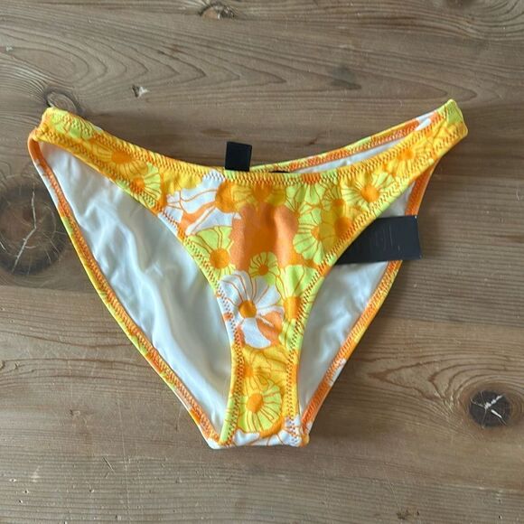 TRIANGL MICA NORMAL PANSY ORANGE FLORAL SET NO BAG NEW WITH TAGS - Picture 8 of 8